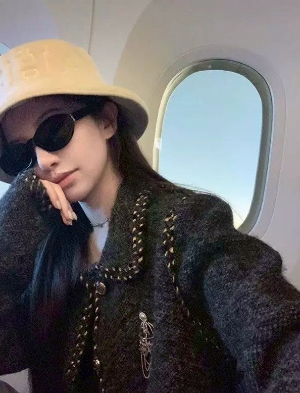 26Jun. 灰金系列低奢老錢粗編毛衣外套