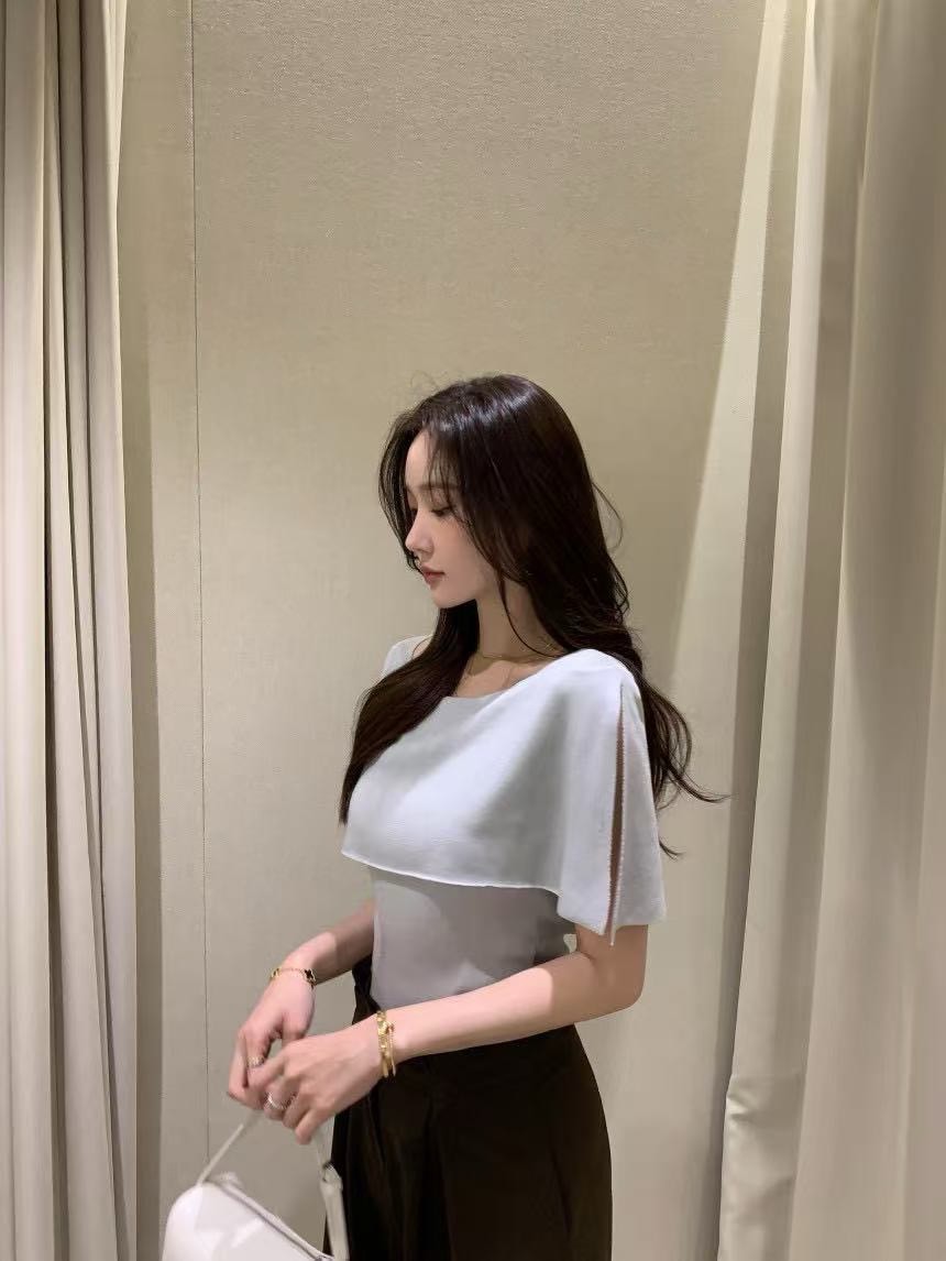 26Jun. 韓chic 特殊雙翻領春夏短上衣 淺藍/黑