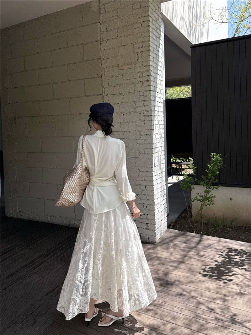 26Jun. 韓女氣質蕾絲襯衫 重工蕾絲半身裙