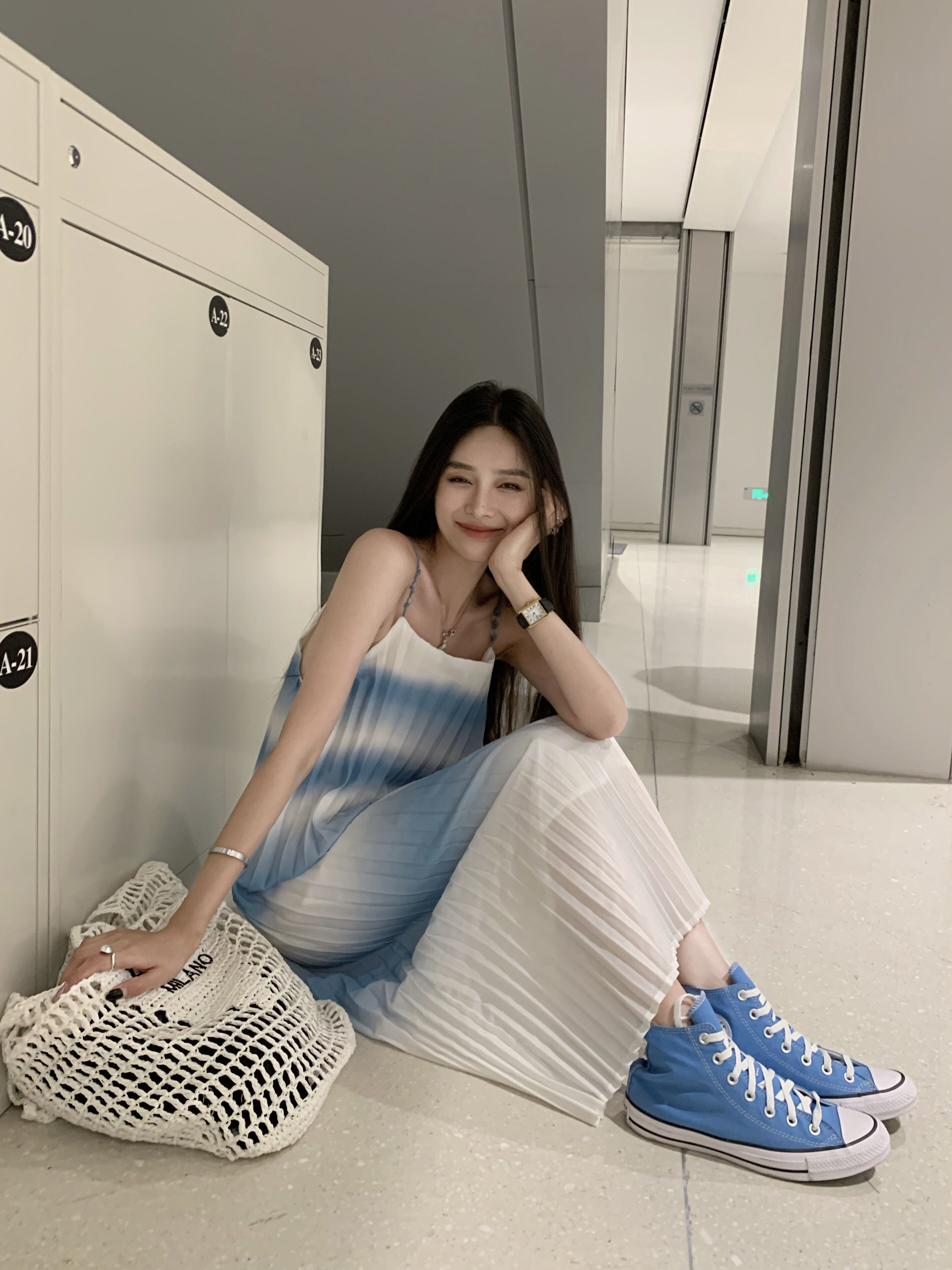 26Jun. 漸層三宅折度假連身裙