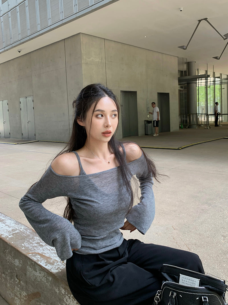 26Jun. 一字肩打底長袖針織 休閒褲 經典2色
