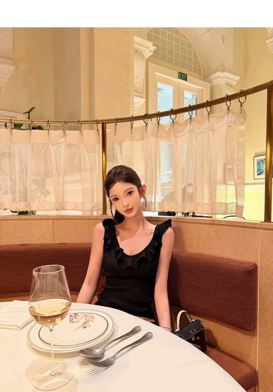 26Jan. 歐膩天菜0毛感V領荷葉針織背心 3色