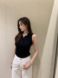 26Jun. 新款休閒鈕扣針織背心 黑
