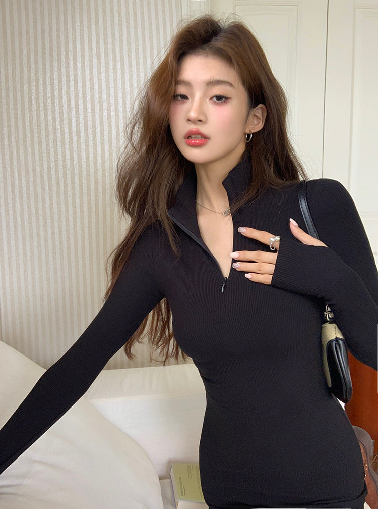 26Jun. 半高領歐美性感包臀連身裙 黑