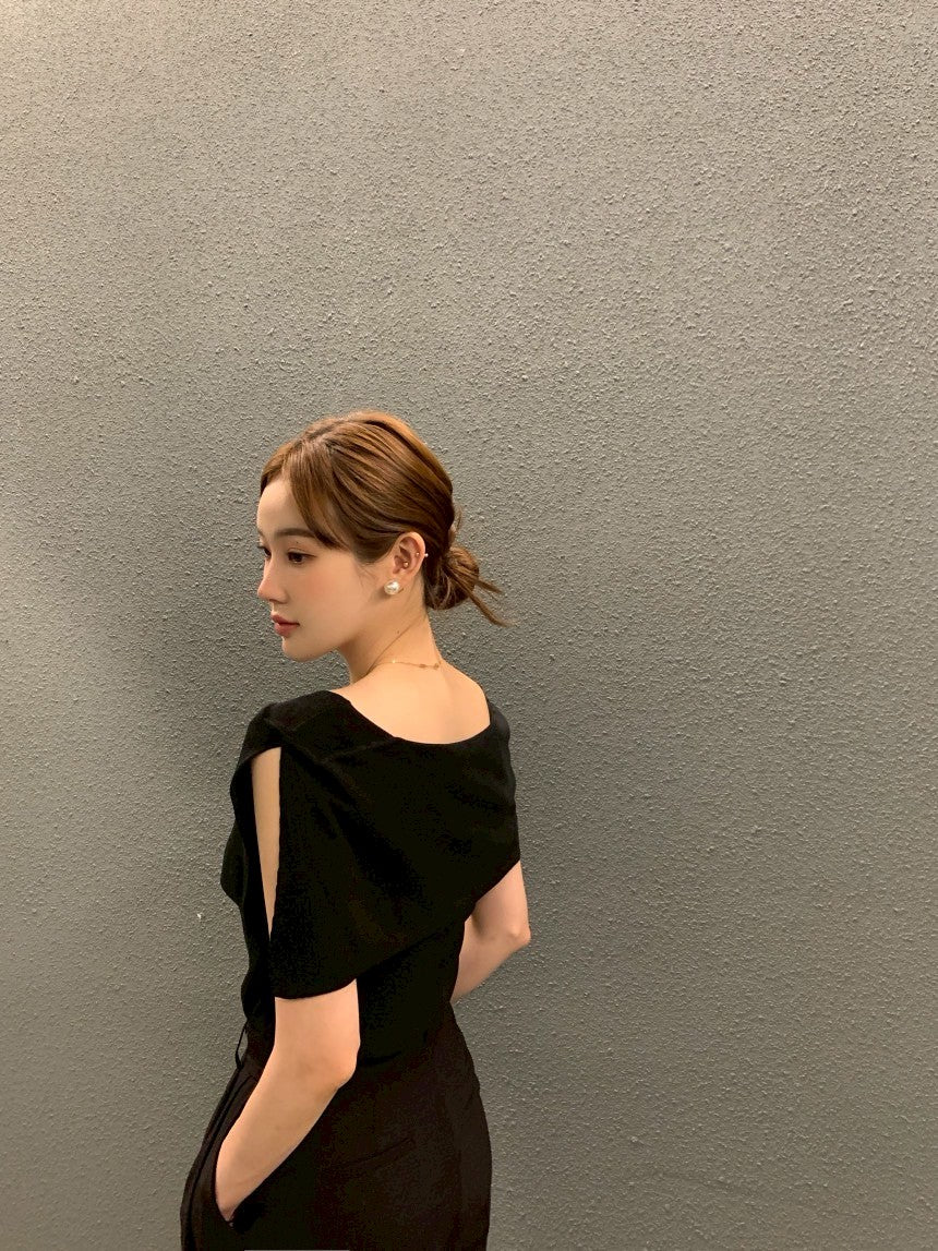 26Jun. 韓chic 特殊雙翻領春夏短上衣 淺藍/黑