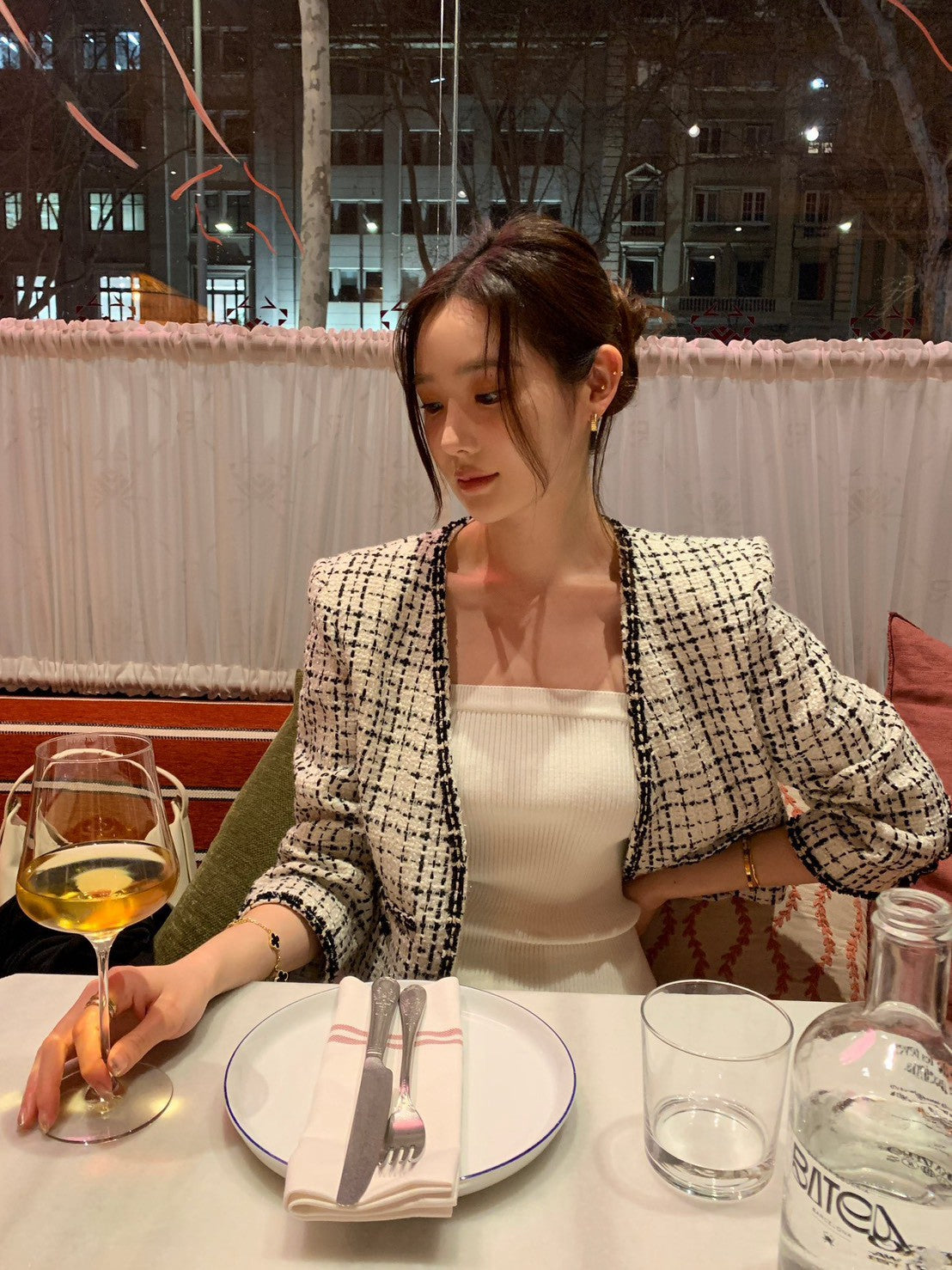 26Sep. 經典撞色羊毛粗呢小香織感短外套