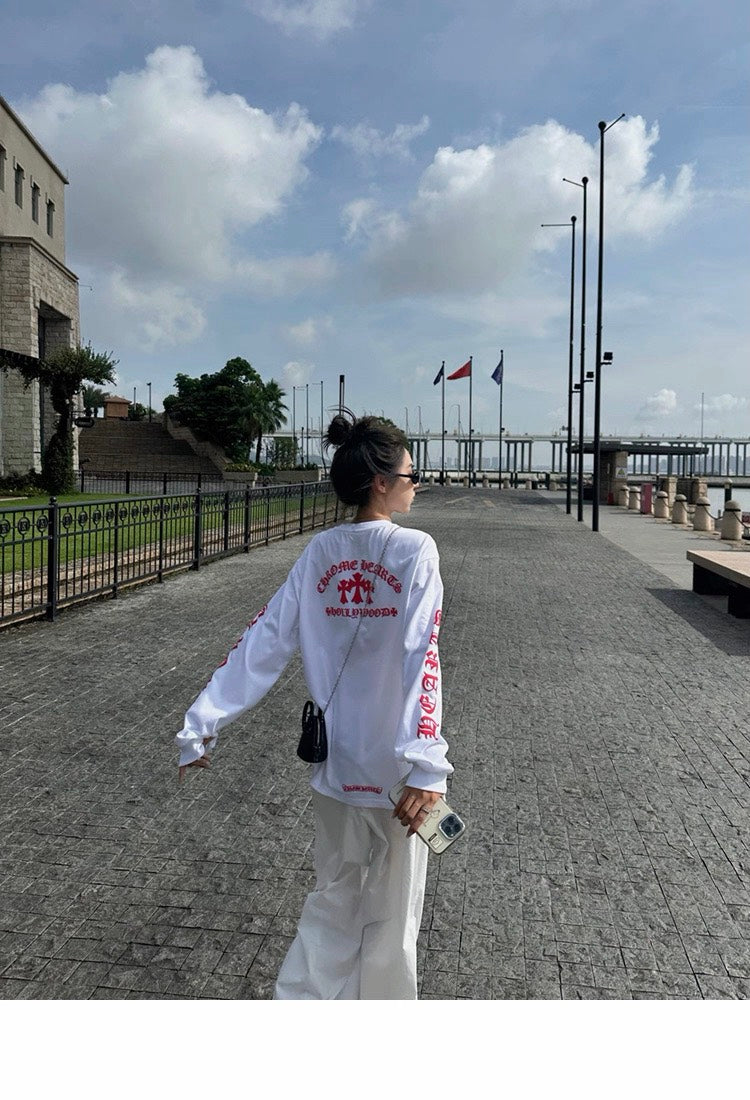26Jun. 私藏’KE羅心‘慵懶寬鬆撞色長袖上衣 白