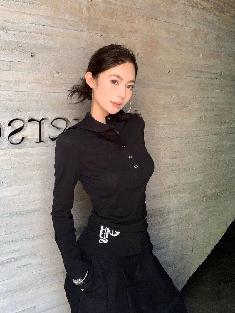 26Jun. 美式印花棉混麻連帽上衣 白/黑