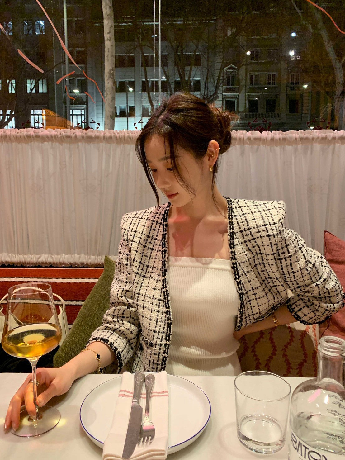 26Sep. 經典撞色羊毛粗呢小香織感短外套