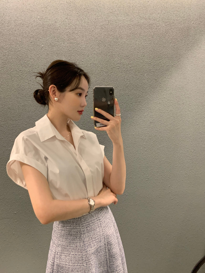 26Jun. 簡約摺袖襯衫 白