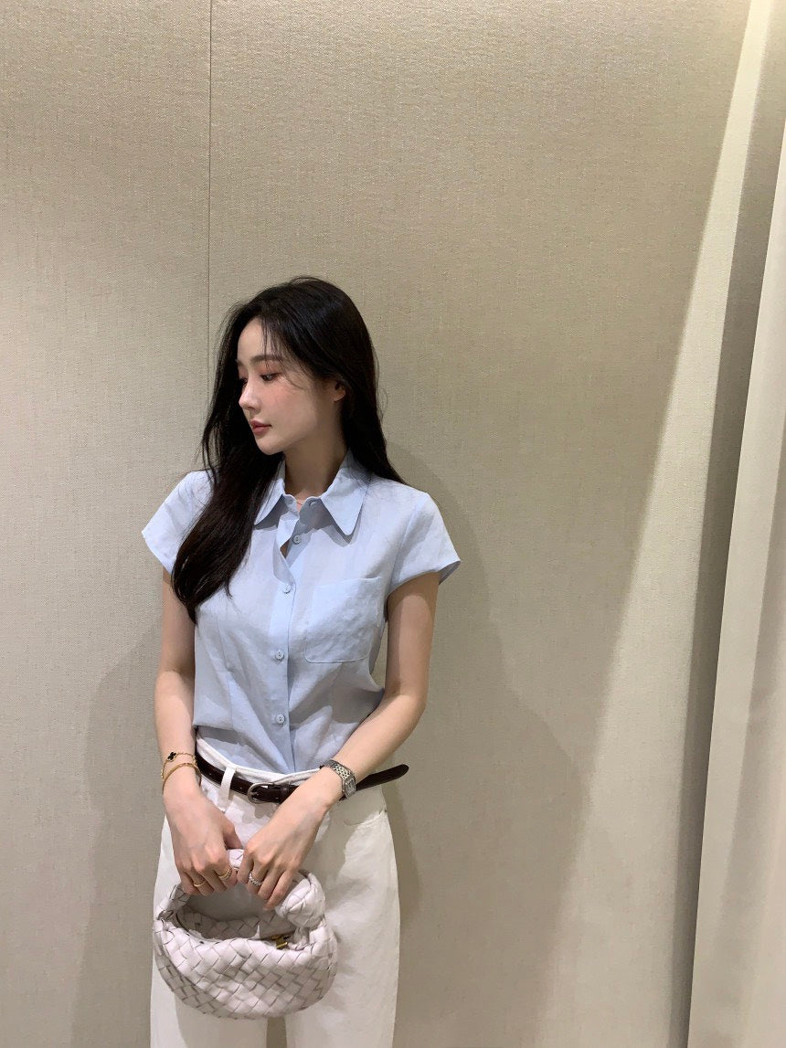 26Jun. 摩德納口袋簡約西式襯衫 淺藍