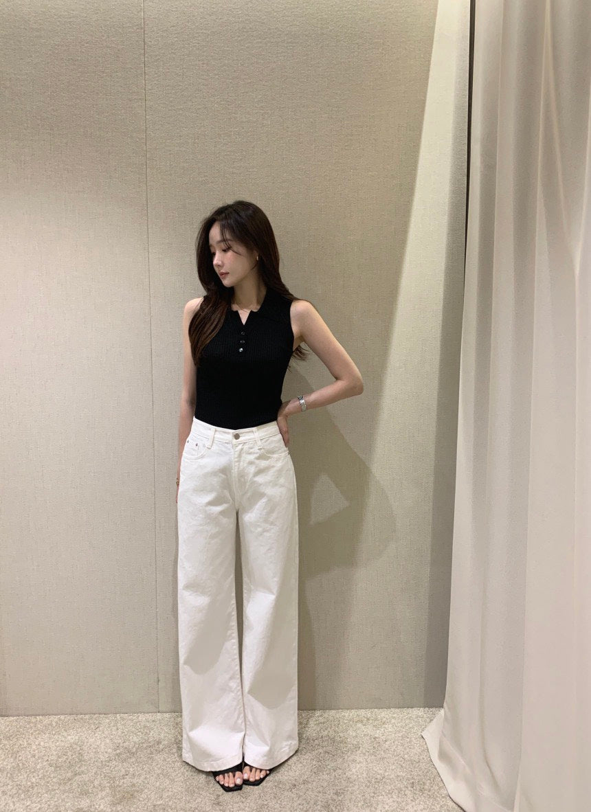 26Jun. 新款休閒鈕扣針織背心 黑
