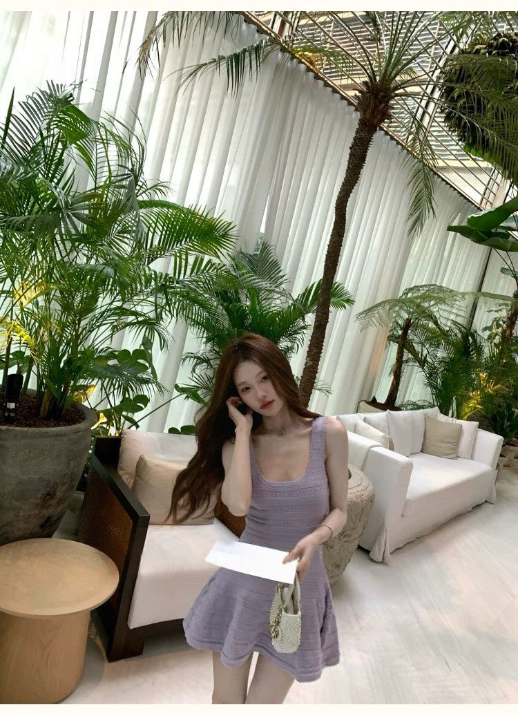 26Jun. 冷美女紫色薰衣草針織連身裙