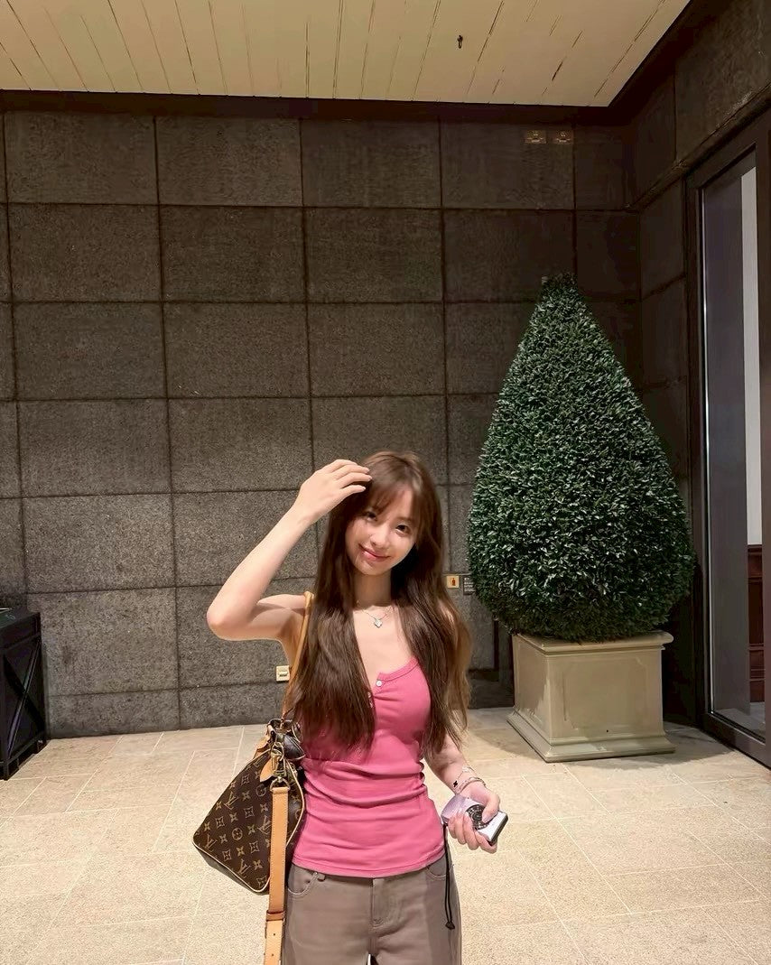 26Jul. 美式休閒鈕扣U領彈力背心 3色