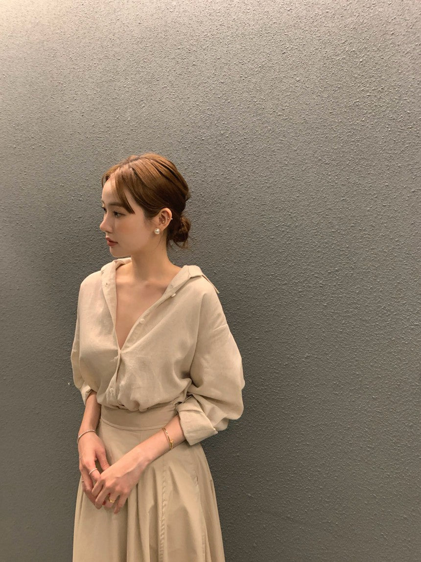 26Sep. 簡約通勤 卡其色大翻領襯衫