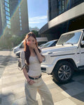 26Jun. 美式正肩U領百搭五分袖上衣 杏
