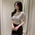 26Jun. 韓chic 特殊雙翻領春夏短上衣 淺卡其/條紋