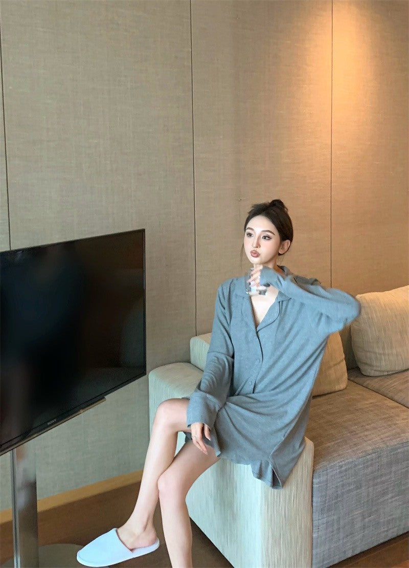 26Jun. slumber party簡約老錢3版型居家服 灰