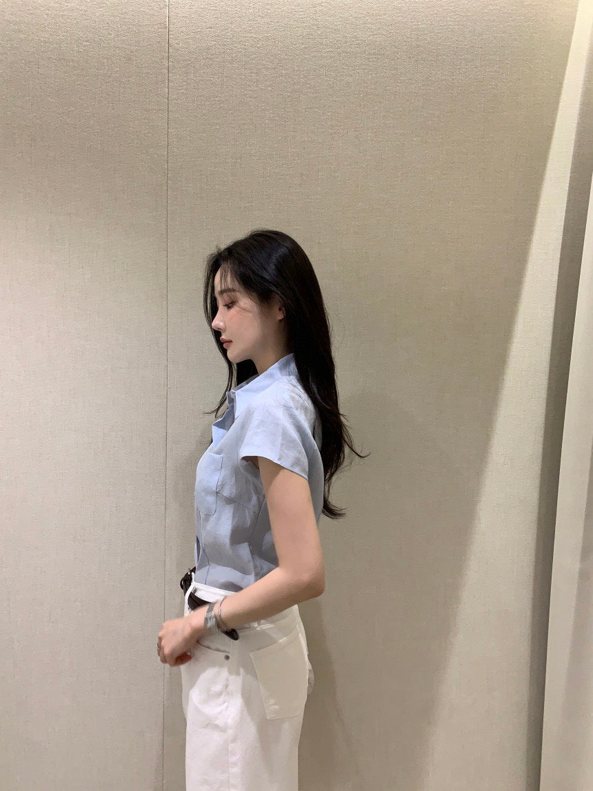 26Jun. 摩德納口袋簡約西式襯衫 淺藍