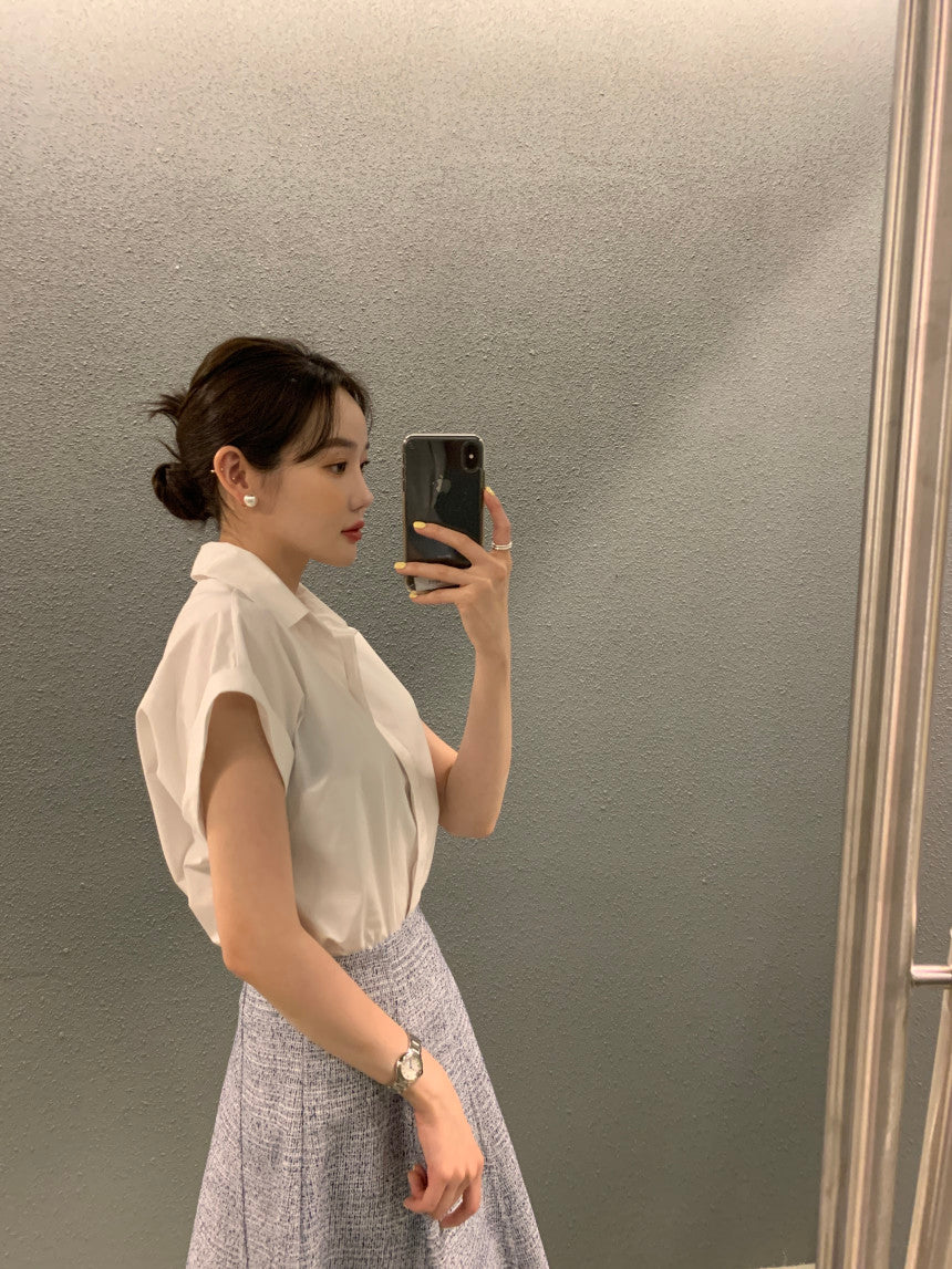 26Jun. 簡約摺袖襯衫 白
