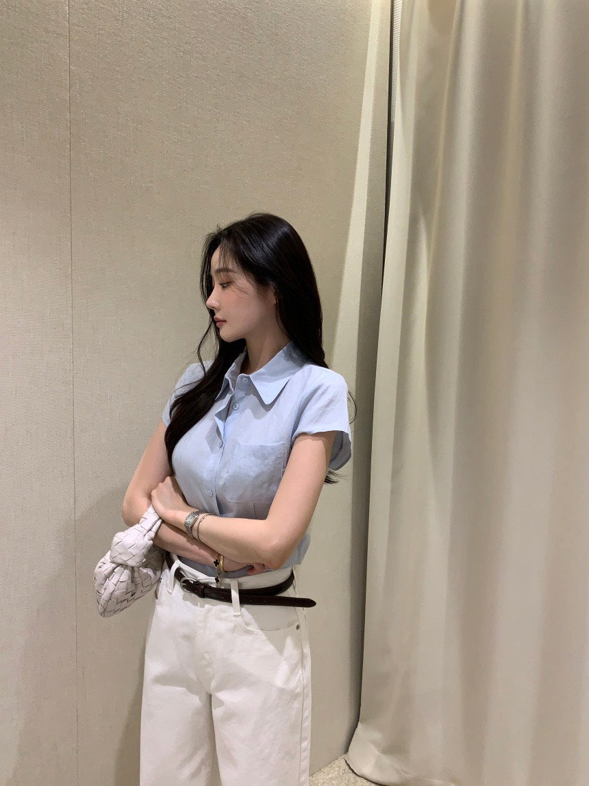 26Jun. 摩德納口袋簡約西式襯衫 淺藍