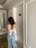 26Jun. 後背綁帶美胸短版背心 白/咖