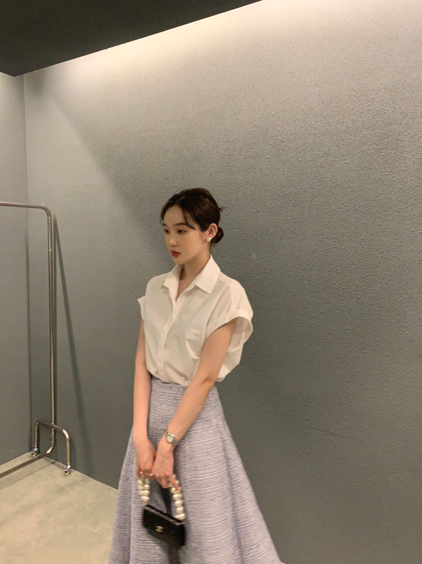 26Jun. 簡約摺袖襯衫 白