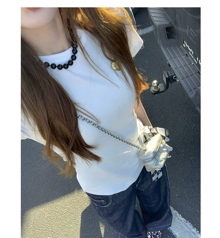 26Jun. 小而美圓領打底立體愛心造型上衣 紫藍/白/粉