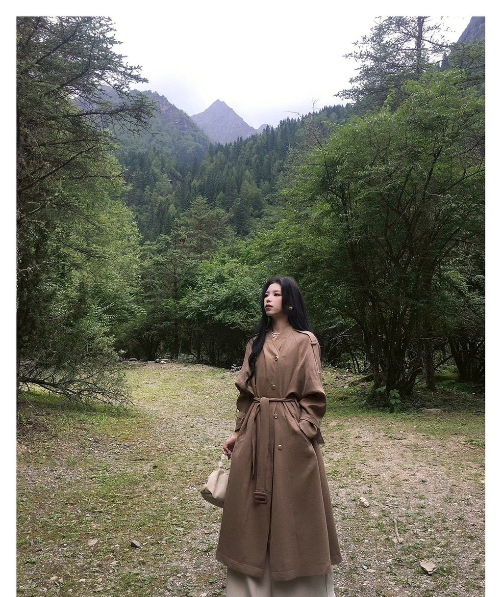 26Jun. 諾丁山秋冬雙排扣混紡風衣 玉白/深卡其