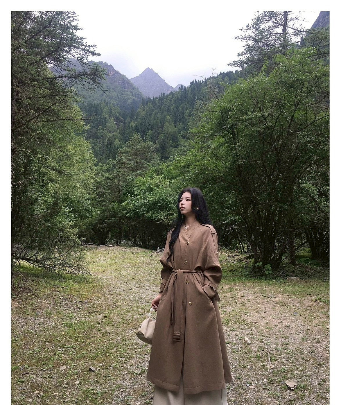 26Jun. 諾丁山秋冬雙排扣混紡風衣 玉白/深卡其