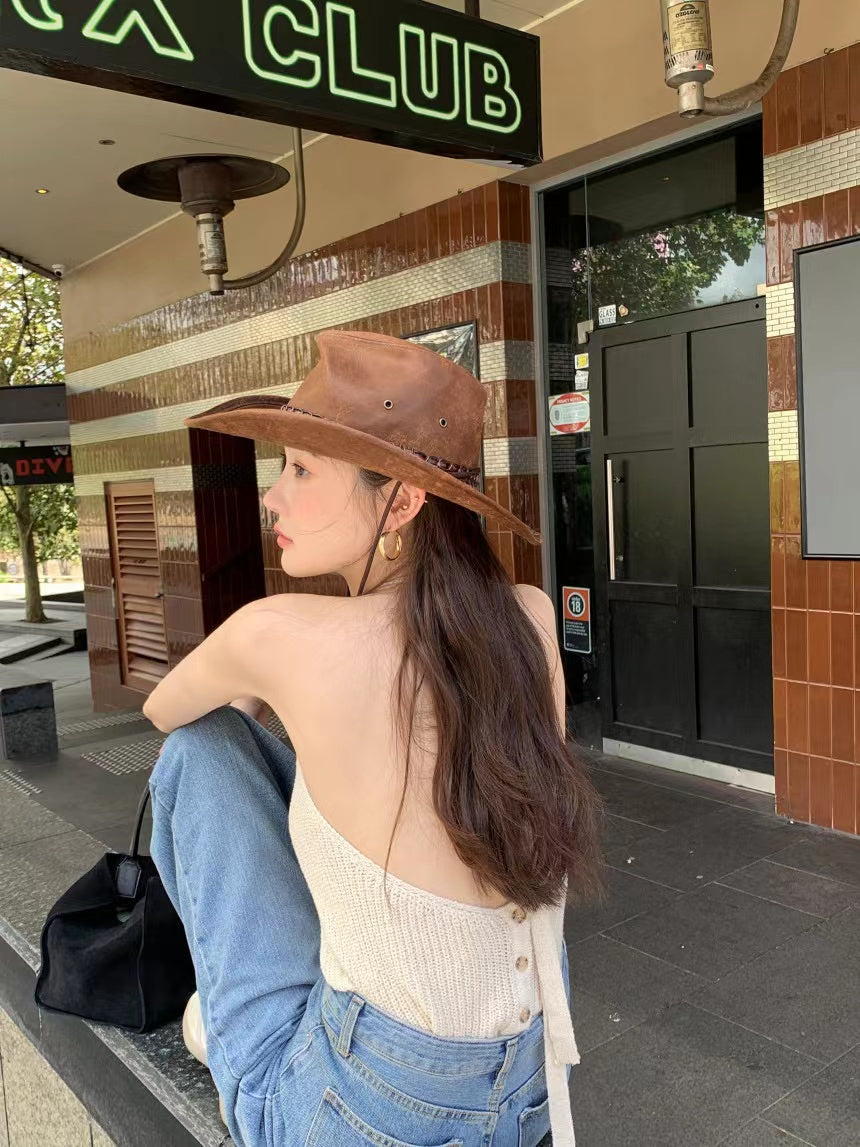 26Jun. 氣質綁帶美背針織背心 米白