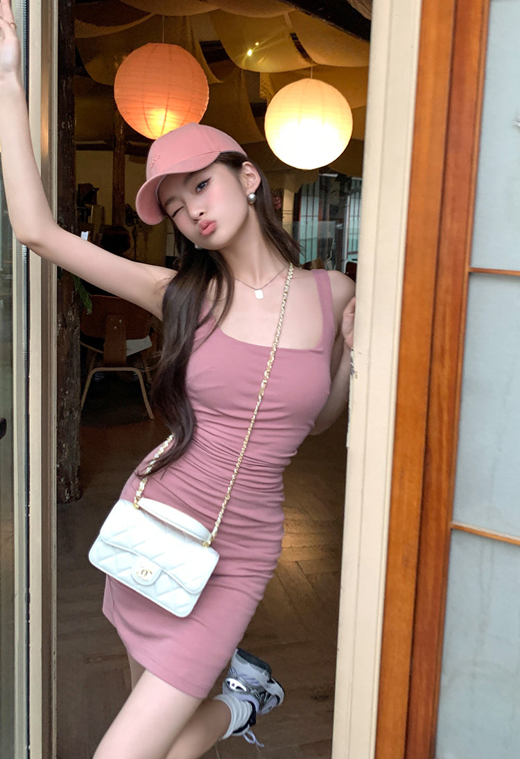 26Jun. 副乳掰掰 遮肉珍妮連身裙 粉