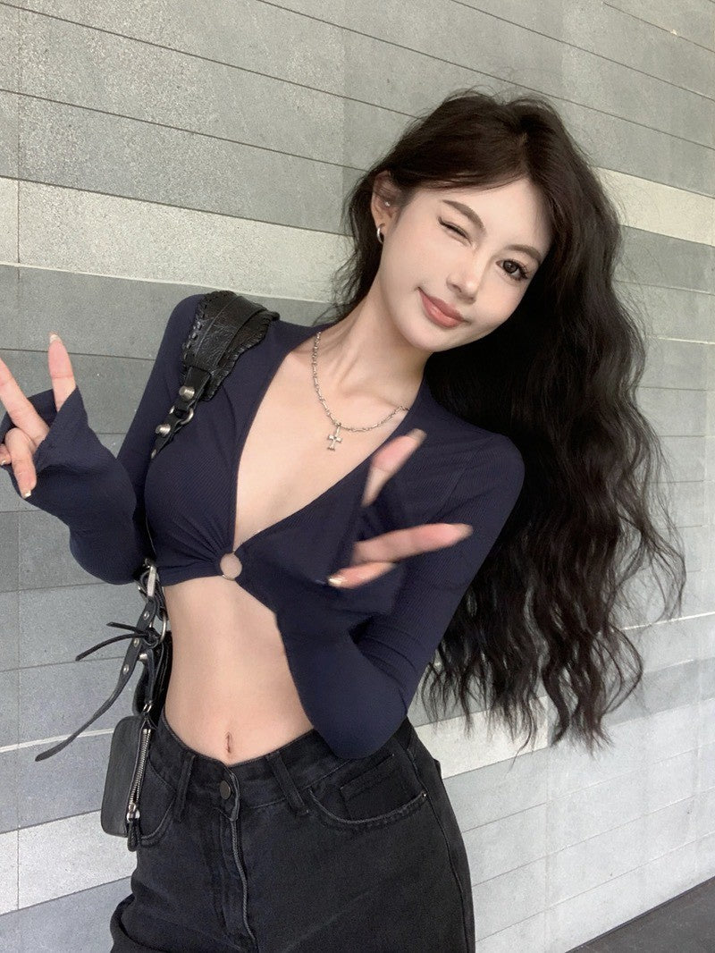 26Jun. 性感極致歐美比基尼V長袖打底 藏青