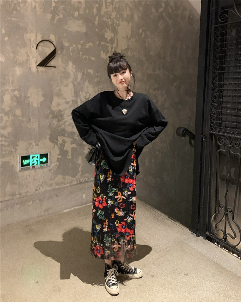 26Jun. 歐美印花流蘇半身裙