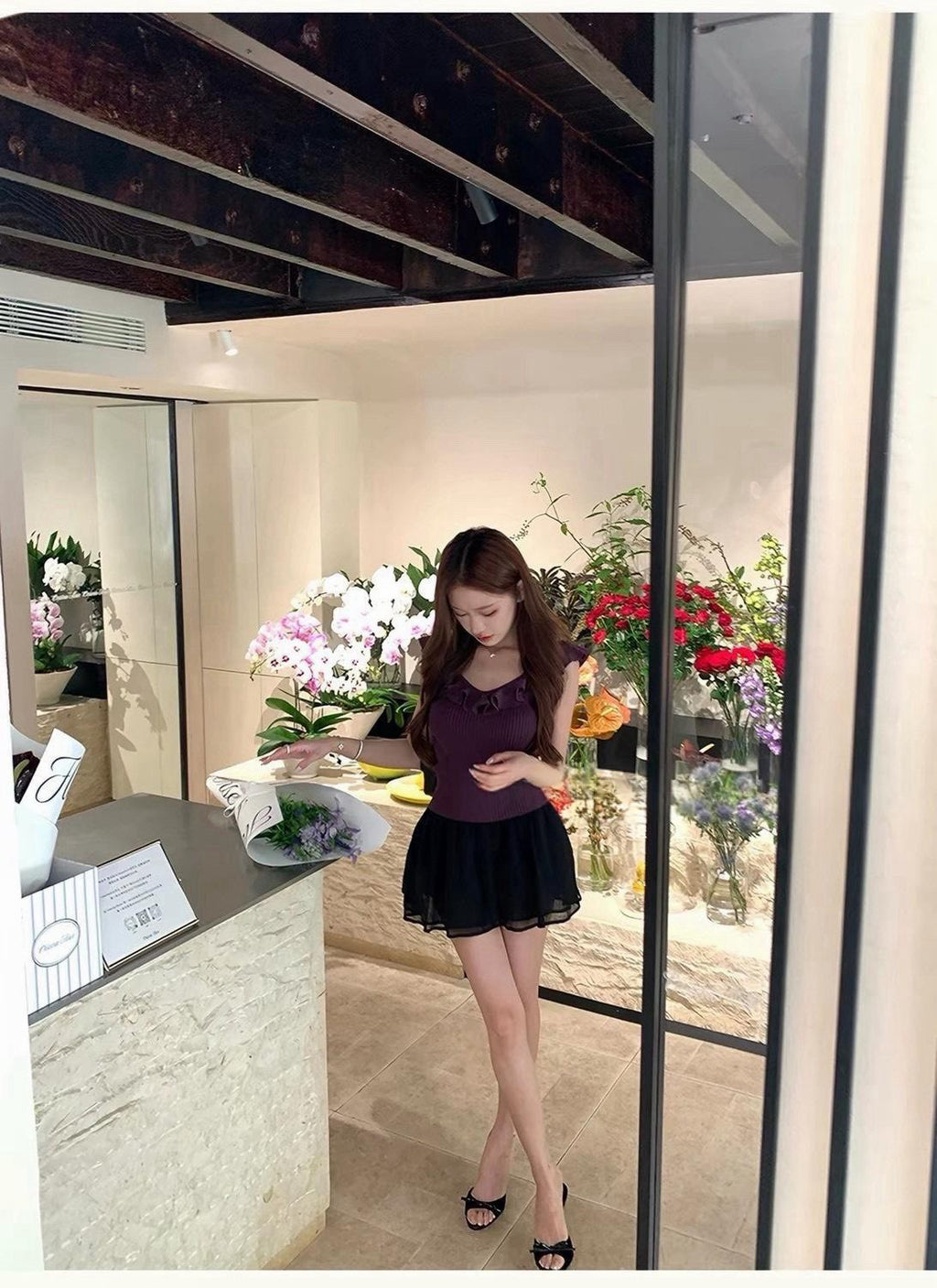 26Sep. 芭蕾zim顯白漿果系列荷葉針織上衣 紫/黃/綠