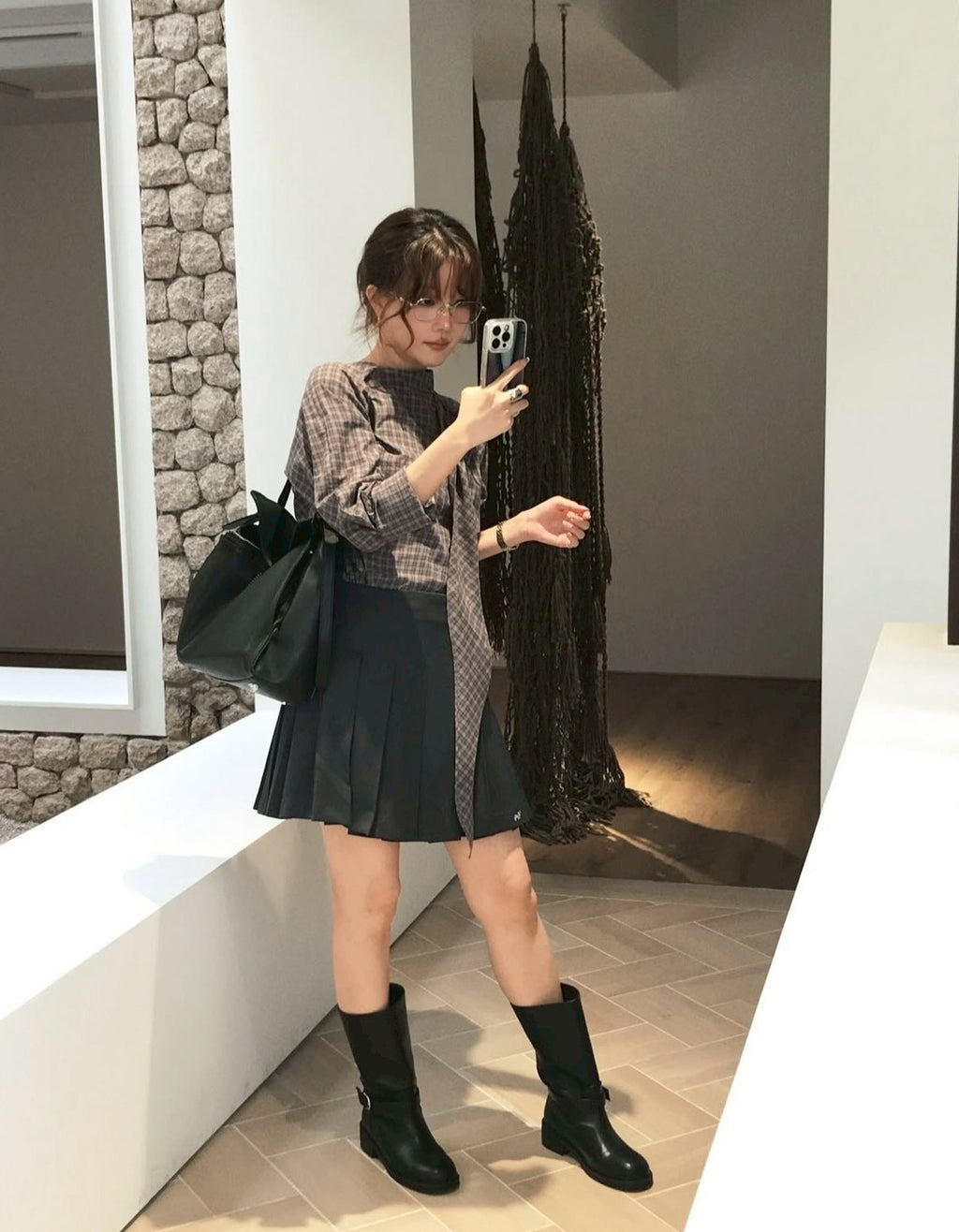 26Jun. 復古格紋飄帶襯衫