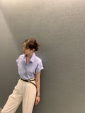 26Jun. 簡約摺袖襯衫 藍