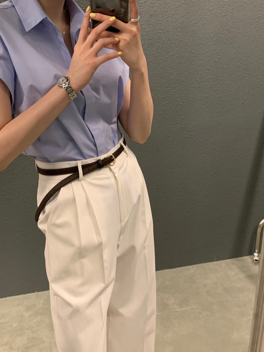 26Jun. 簡約摺袖襯衫 藍