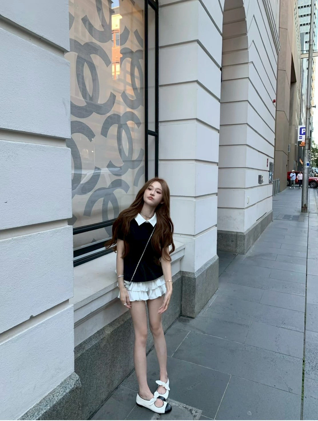 26Jun. 乖乖女日常 奶香翻領撞色襯衫 蛋糕小短裙