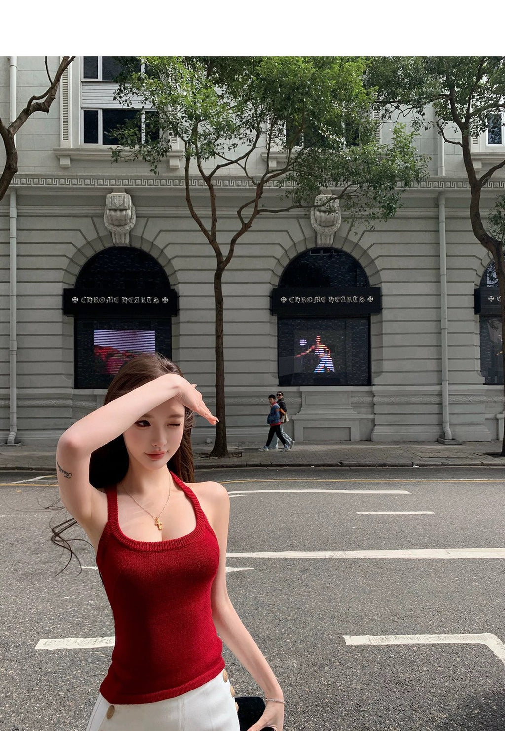 26Jan. 你們愛的 工字RO風針織背心 紅/黑