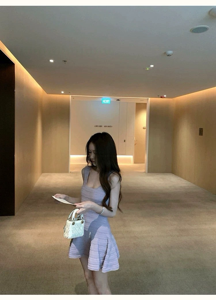 26Jun. 冷美女紫色薰衣草針織連身裙