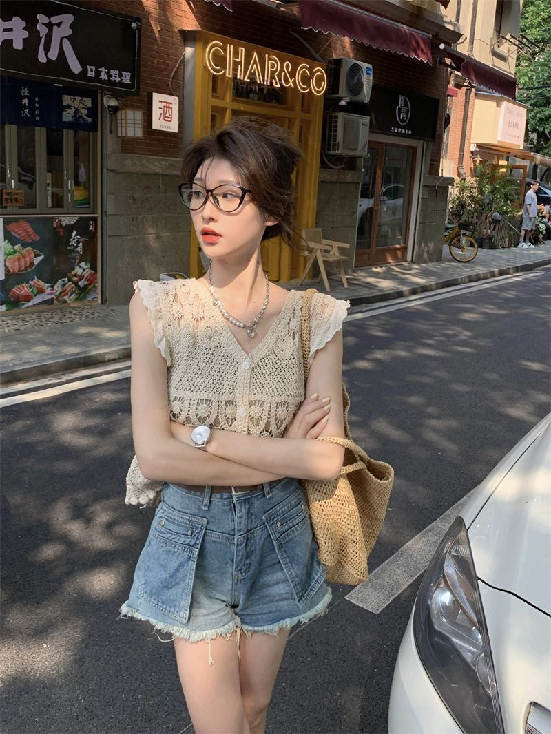 26Jun. 度假編織縷空背心