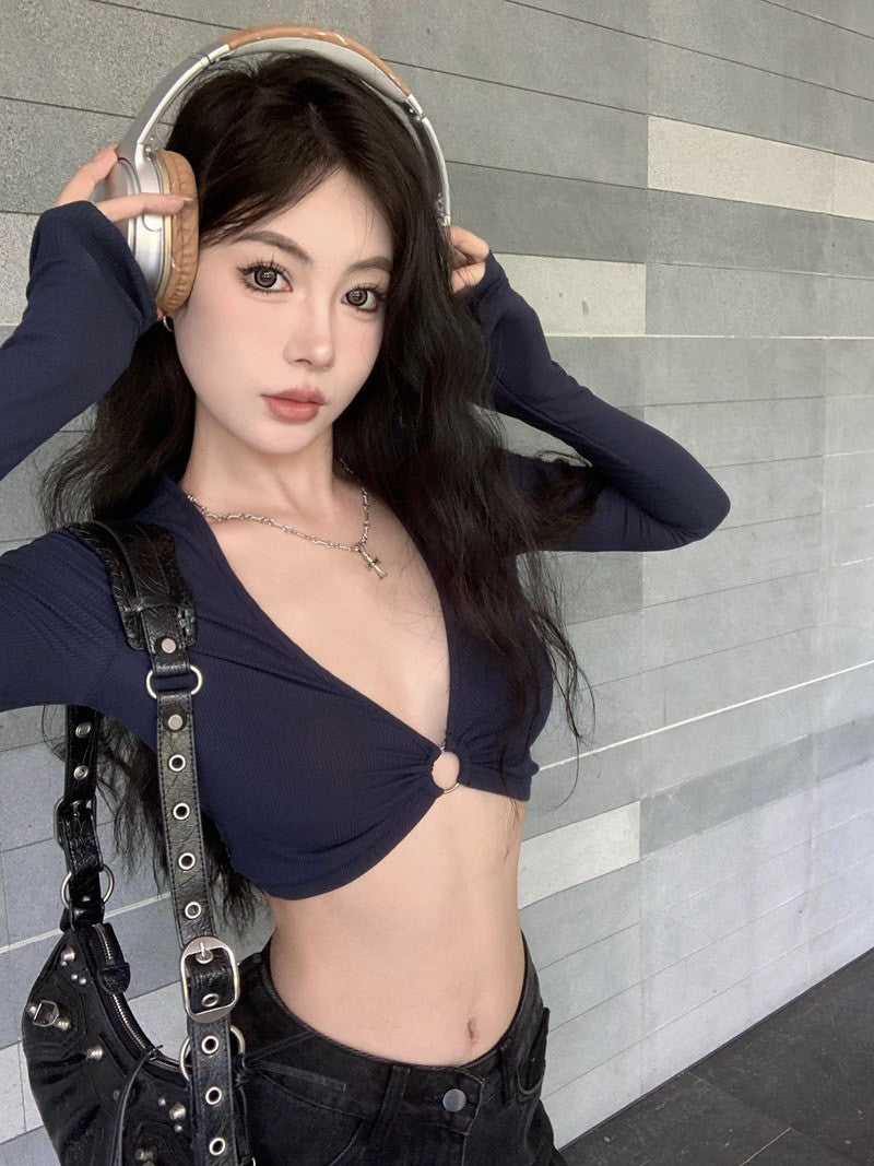 26Jun. 性感極致歐美比基尼V長袖打底 藏青