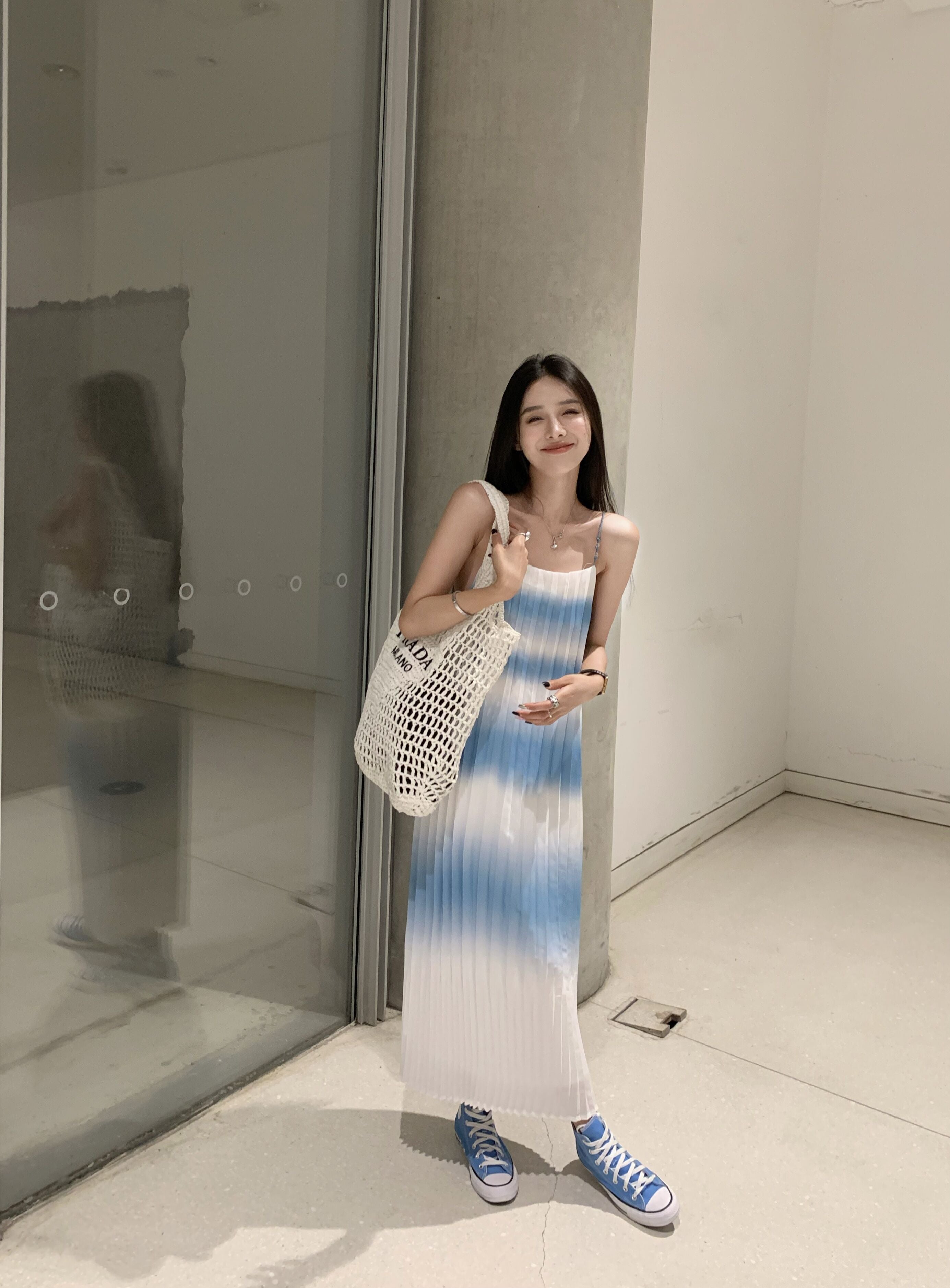 26Jun. 漸層三宅折度假連身裙