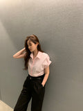 26Jun. 簡約摺袖襯衫 粉