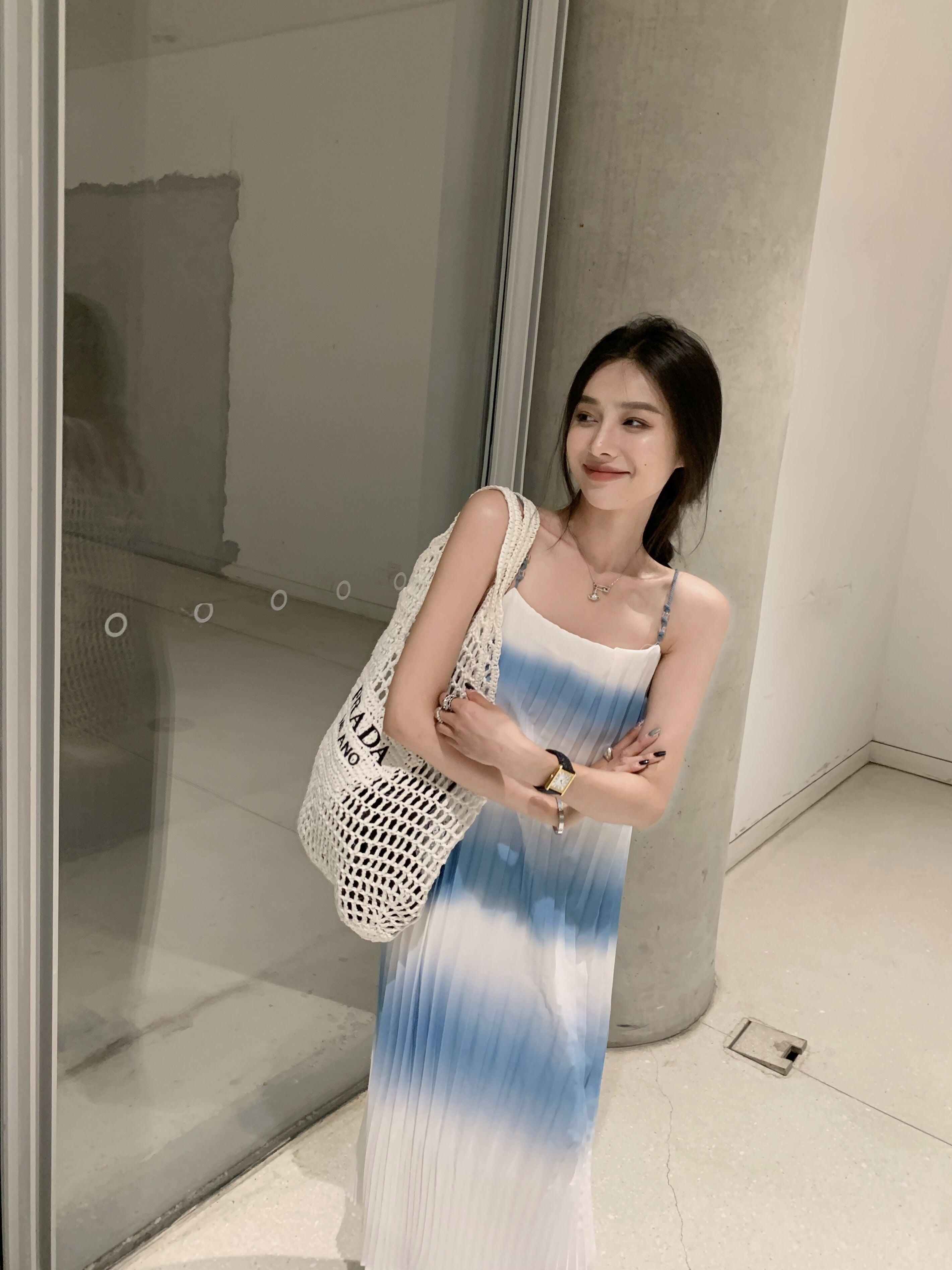 26Jun. 漸層三宅折度假連身裙