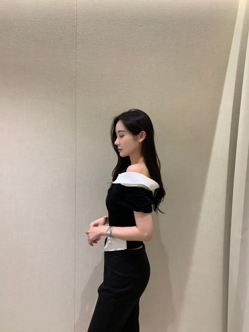 26Jun. Elle庫尼假兩件式襯衫上衣 黑
