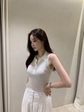 26Jun. 新款休閒鈕扣針織背心 米/咖