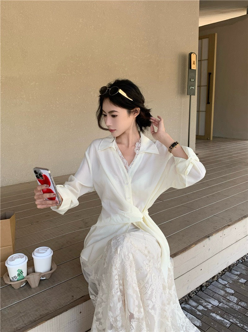 26Jun. 韓女氣質蕾絲襯衫 重工蕾絲半身裙