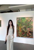 26Jun. 嬌生慣養老錢簡約醋酸U領背心休閒褲套裝 香檳色